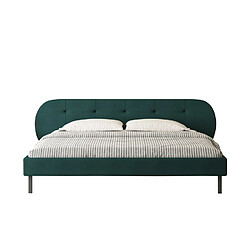 Concept Usine Lit capitonné 140x190cm vert avec tête de lit et sommier TULSA