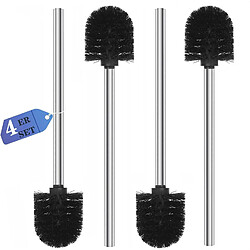 Vendos85 Brosse WC Noir avec Manche Inox – Lot Durable