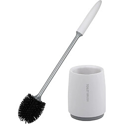 Vendos85 Brosse WC Blanche TPR avec Support Anti-Goutte
