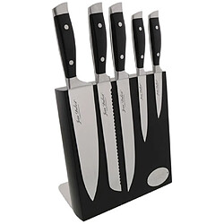 Bloc de 5 couteaux aimanté massif inox - DM021220X70055 - Massif - JEAN DUBOST