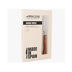 Acheter Coffret 6 couteaux steak lame crantée bois - 377600 - Forest - ARCOS