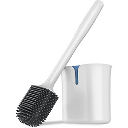 Vendos85 Brosse WC Blanche avec Support et Poignée Longue