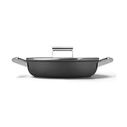 Sauteuse noir mat 28cm + couvercle - DPF2812BLM - SMEG