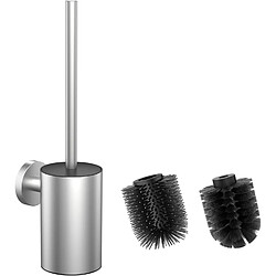 Vendos85 Brosse WC Circulaire Argentée avec Double Têtes