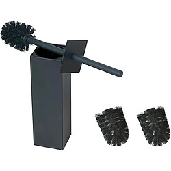 Vendos85 Brosse WC Carrée Noir Mat en Acier Inoxydable