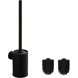Vendos85 Brosse WC Murale Noir Mat en Acier Inoxydable