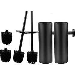 Vendos85 Brosse WC Noire avec 2 Recharges et Support
