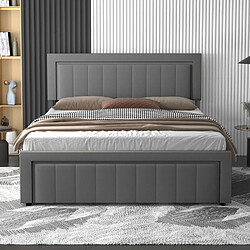 Acheter Concept Usine Lit coffre 160x200cm en velours gris NASHVILLE