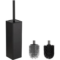 Vendos85 Brosse WC noire carrée en aluminium – Durable et stable