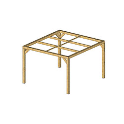 Pergola en bois thermo chauffé 10.67 m² sans plancher - THO3531 - Thermauvent - HABRITA
