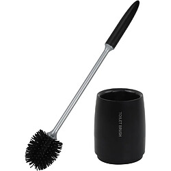 Vendos85 Brosse WC Noire TPR avec Support Anti-Goutte