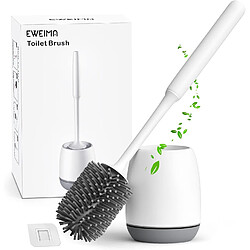Vendos85 Brosse WC en silicone avec support gris antidérapant