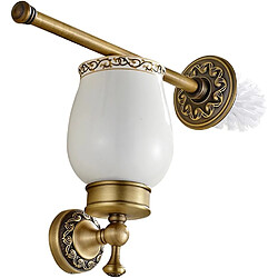 Vendos85 Brosse WC en Laiton Antique – Support Mural Haut de Gamme