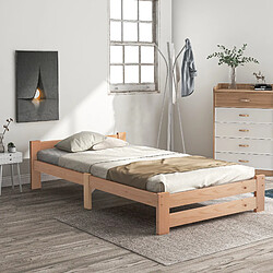 Avis Blossom Paris Lit pliant en bois naturel avec tête de lit et sommier à lattes, couleur bois (200x90 cm)