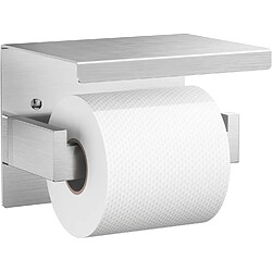 Vendos85 Porte-papier toilette argent avec étagère adhésif