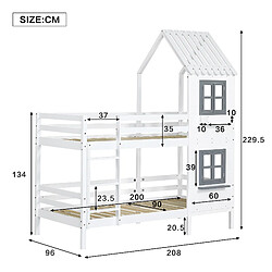 Acheter Blossom Paris Lit maison enfant avec fenêtre et sécurité renforcée - Cadre pin blanc 90x200 cm