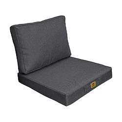 Déco Arts Coussins pour fauteuil effet lin déhoussable 60x60cm Gris chiné
