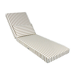 Déco Arts Coussin bain de soleil premium avec coussin - Rayures Beiges
