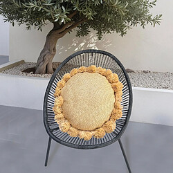 Déco Arts Coussin effet raphia - Forme de soleil - 50x15cm