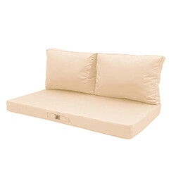 Déco Arts Coussins pour salon de jardin déhoussable 100x50cm Beige 