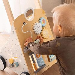 Acheter Trotteur en Bois avec Tableau de Manipulation - Hauteur Re´glable 58-66cm - Jouet d'E´veil Bébé