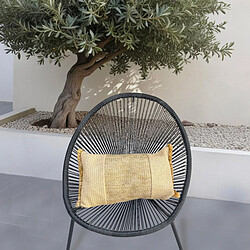 Déco Arts Housse de coussin effet raphia - Rectangle - 50x30cm - Beige et noir