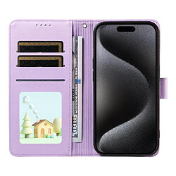 Avis Étui Pour TECNO Spark GO 2024 4G Supports de fente pour carte Poche Sangle de poignet Chien en relief Cuir Violet
