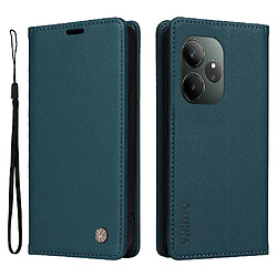 Flip Étui Pour Realme GT 6 Attraction magnétique forte Et Stand Fonctionnalité Faux cuir et TPU entièrement mat Avec Fentes à cartes Bleu Flip Étui Pour Realme GT 6 Attraction magnétique forte Et Stand Fonctionnalité Faux cuir et TPU entièrement mat Avec Fentes à cartes GANGXUN Bleu