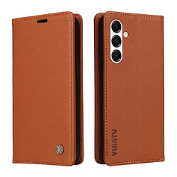 Avis Flip Étui Pour Samsung Galaxy A26 5G Faux cuir et TPU entièrement mat Et Stand Fonctionnalité Avec Fentes à cartes Attraction magnétique forte Marron