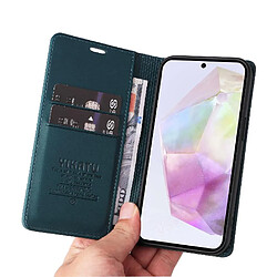 Flip Étui Pour Samsung Galaxy A56 5G Avec Fentes à cartes Attraction magnétique forte Faux cuir et TPU entièrement mat Et Stand Fonctionnalité Bleu