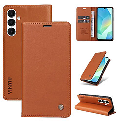 Flip Étui Pour Samsung Galaxy A26 5G Faux cuir et TPU entièrement mat Et Stand Fonctionnalité Avec Fentes à cartes Attraction magnétique forte Marron