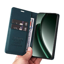 Acheter Flip Étui Pour Realme GT 6 Attraction magnétique forte Et Stand Fonctionnalité Faux cuir et TPU entièrement mat Avec Fentes à cartes Bleu