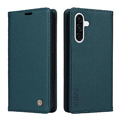 Flip Étui Pour Samsung Galaxy A56 5G Avec Fentes à cartes Attraction magnétique forte Faux cuir et TPU entièrement mat Et Stand Fonctionnalité Bleu