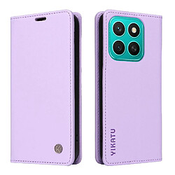 Avis Flip Étui Pour Honor X8C 4G Avec Fentes à cartes Attraction magnétique forte Et Stand Fonctionnalité Faux cuir et TPU entièrement mat Violet