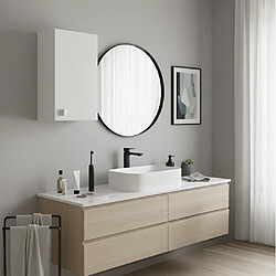 The White Stone Armoire Murale 1 Porte Blanc Frêne 40×69×33 cm | Meuble Suspendu Gain de Place avec Étagère Réglable | Préassemblé pour Salle de Bain, Cuisine, Buanderie et Entrée