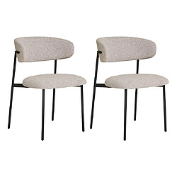 Lisa Design Erica - lot de 2 chaises en tissu bouclette - pieds en acier