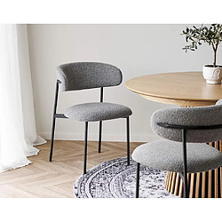 Lisa Design Erica - lot de 2 chaises en tissu bouclette - pieds en acier