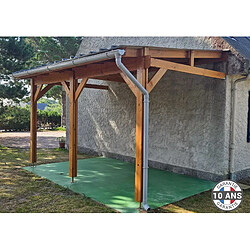 CPBF Carport adossé une pente 300cmx600cm, bois DOUGLAS Français (Charpente en bois-auvent-abri voiture) 18 m². Garantie 10 ans