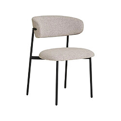 Lisa Design Erica - lot de 2 chaises en tissu bouclette - pieds en acier