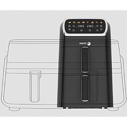 Friteuse sans huile 2x4l 2600w noir - fg7503 - FAGOR