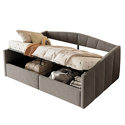 Acheter modfu Lit coffre 140x200 cm avec sommier à lattes, en velours, gris