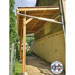 CPBF Carport adossé une pente 300cmx550cm, bois DOUGLAS Français (Charpente en bois-auvent-abri voiture) 17 m². Garantie 10 ans