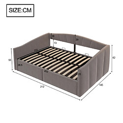 Avis modfu Lit coffre 140x200 cm avec sommier à lattes, en velours, gris