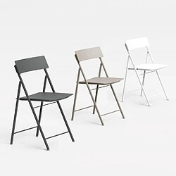 Inside 75 Lot 6 Chaises pliantes PIPER 2 blancs, 2 ardoises et 2 tourterelles