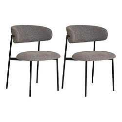 Lisa Design Erica - lot de 2 chaises en tissu bouclette - pieds en acier