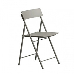 Inside 75 Lot 6 Chaises pliantes PIPER Tourterelle structure acier et assise polypropylène