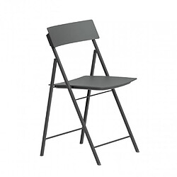 Inside 75 Lot 6 Chaises pliantes PIPER Ardoise structure acier et assise polypropylène