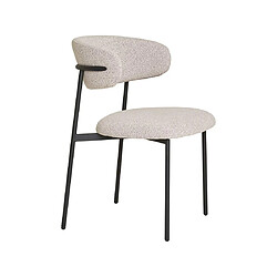 Lisa Design Erica - lot de 2 chaises en tissu bouclette - pieds en acier pas cher