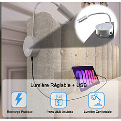 DZMDIP Lit coffre 90x200 cm 1 personne Tête de lit avec fonction de chargement, lampe de lecture, matière lin, couleur naturelle pas cher