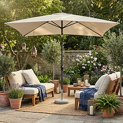 Cosma Parasol de jardin 2x3m en polyester blanc Poly